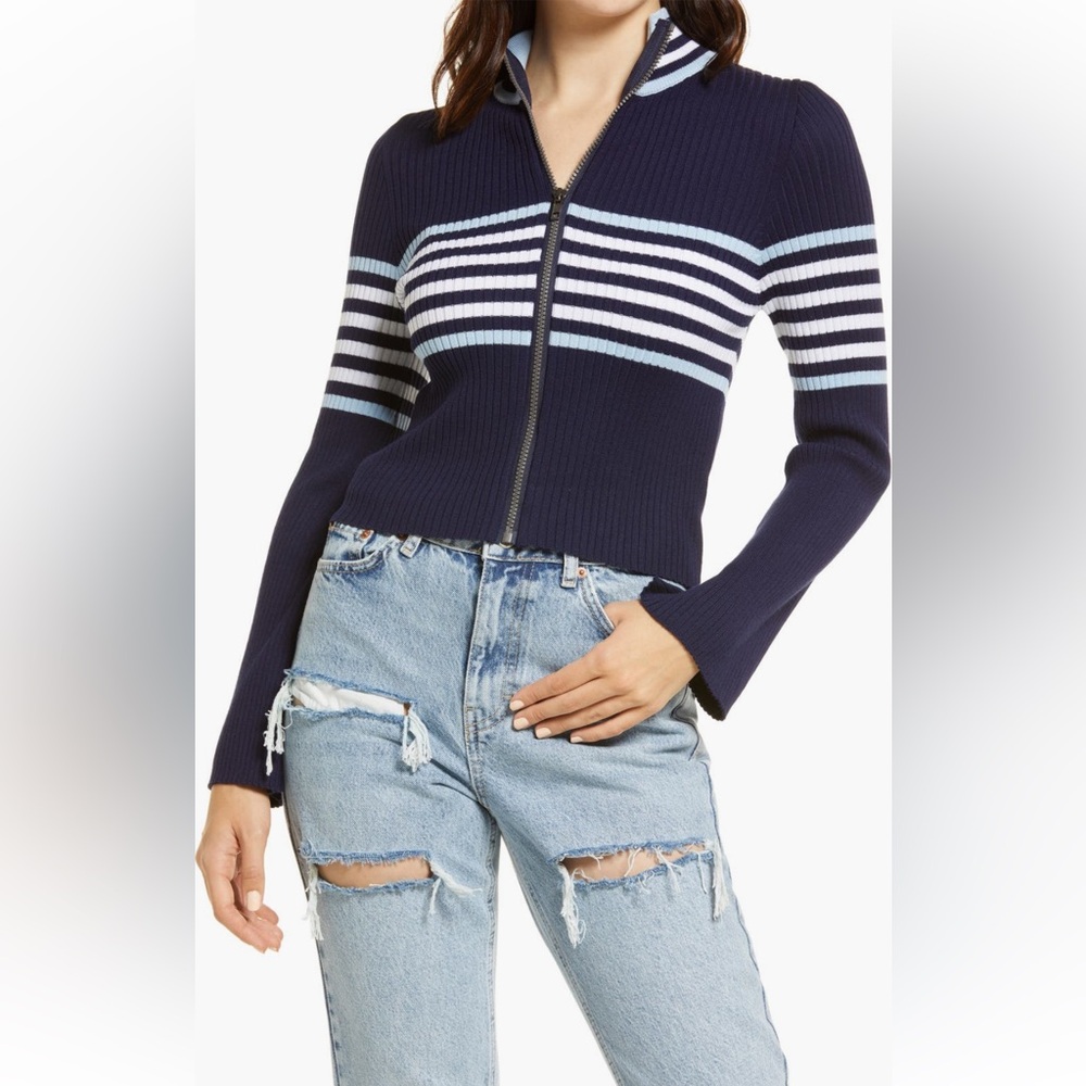 Cali Be Zip Front Sweater
